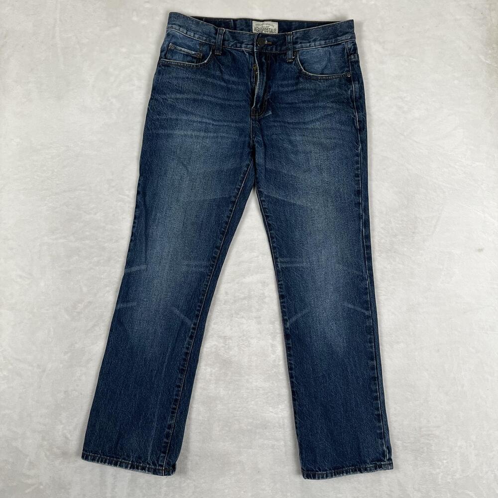 Aeropostale Jeans Mens 32x30 Blue Slim Bootcut Driggs Denim Medium Wash Y2K